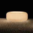 Luminária de chão externa em polietileno alabastro, fabricada na Itália - Disco Viadurini