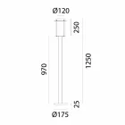 Candeeiro de pé Candeeiro de rua exterior em latão e vidro - Loggia by Il Fanale Viadurini