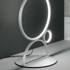 Candeeiro de pé LED moderno em ouro ou metal pintado de prata - Punto Viadurini