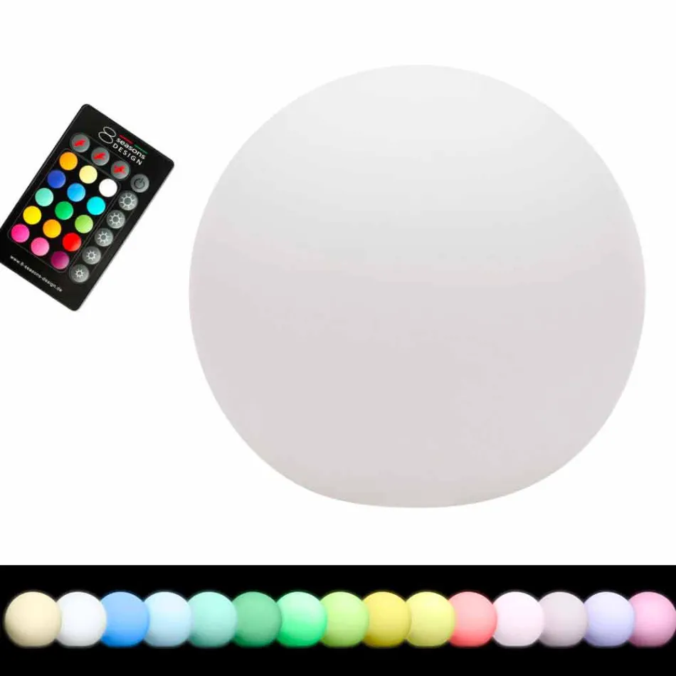 Candeeiro de pé LED multicolorido em plástico branco, design redondo - Globostar Viadurini