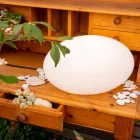 Candeeiro de pé LED, solar ou E27 de design oval moderno colorido - Uovostar Viadurini