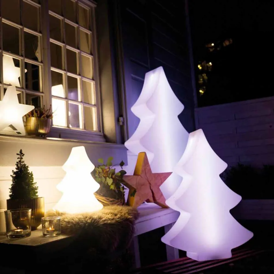 Lâmpada de assoalho Led, Solar ou E27 em Plastic Christmas Design - Alberostar Viadurini