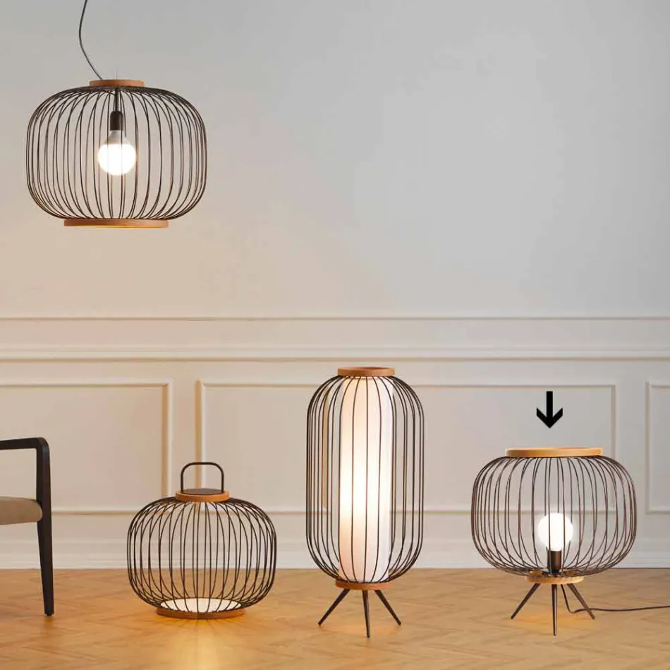 Luminária de pé design moderno em aço Ø48xh.52 cm Leira Viadurini