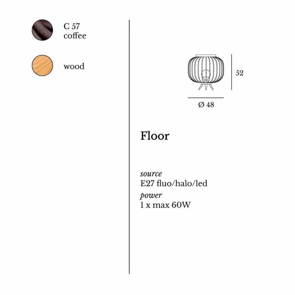 Luminária de pé design moderno em aço Ø48xh.52 cm Leira Viadurini