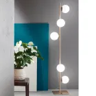 Candeeiro de chão moderno em metal preto ou dourado e vidro fundido - Birga Viadurini