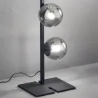 Candeeiro de chão moderno em metal preto ou dourado e vidro fundido - Birga Viadurini