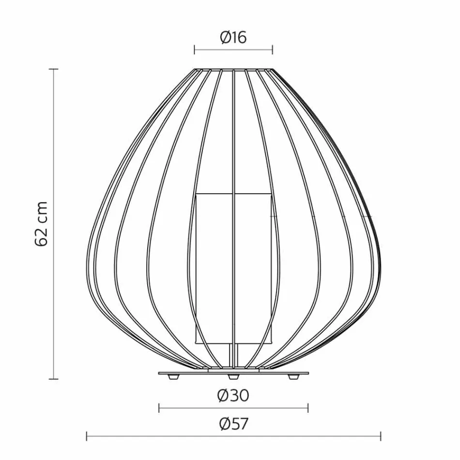 Luminária de Piso ou Suporte em Fio Metálico Branco ou Bronze - Lanterna Viadurini