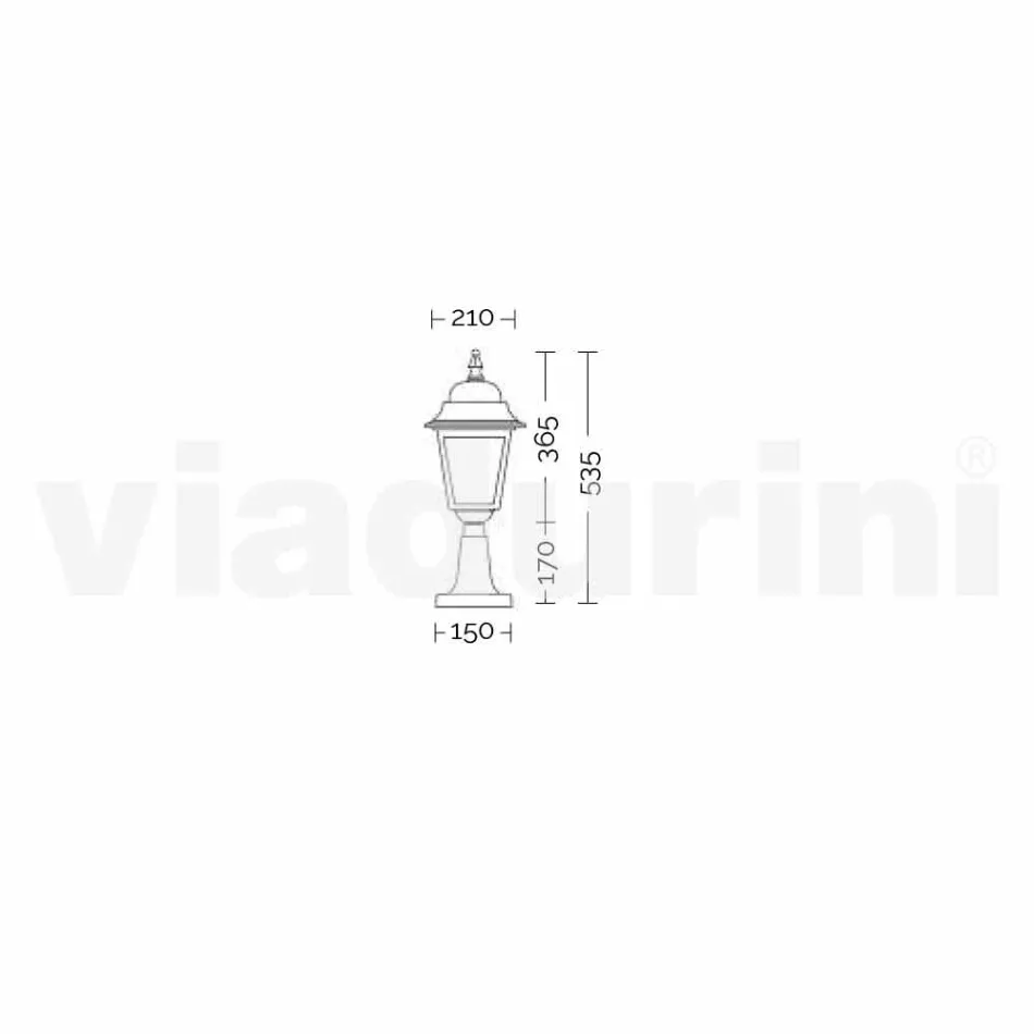 Luminária de pé para exterior de alumínio feita na Itália, Aquilina Viadurini