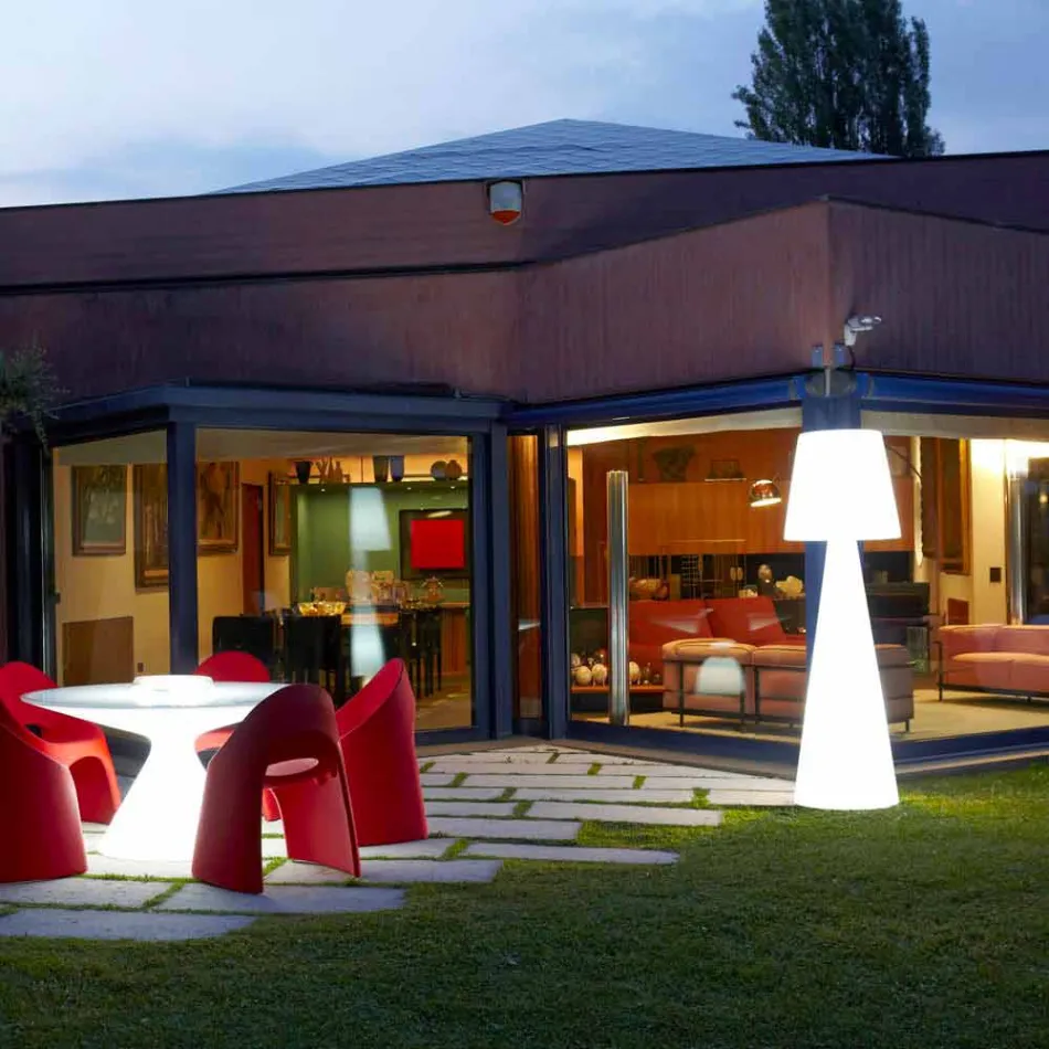 Luminária de piso interna Slide Pivot branco brilhante made in Italy Viadurini