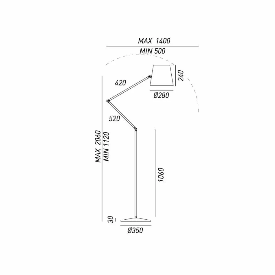 Terra industrial ajustável do estilo da lâmpada Reporter Il Fanale Viadurini