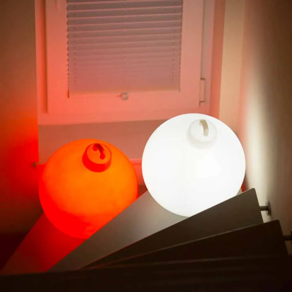 Lâmpada de decoração interna ou externa vermelha, bola de Natal branca - Pallastar Viadurini