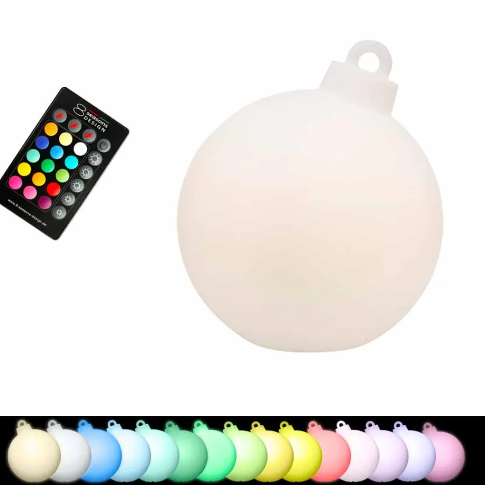 Lâmpada de decoração interna ou externa vermelha, bola de Natal branca - Pallastar Viadurini