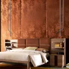 Lâmpada de design em couro e metal de Cobra Grilli 100% made in Italy Viadurini