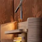 Lâmpada de design em couro e metal de Cobra Grilli 100% made in Italy Viadurini