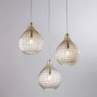 Luminária de design em vidro e metal, fabricada na Itália, para uma decoração elegante - Atlas Viadurini