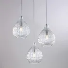 Luminária de design em vidro e metal, fabricada na Itália, para uma decoração elegante - Atlas Viadurini