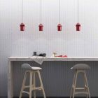 Lâmpada de design suspensa em cerâmica vermelha feita na Itália Ásia Viadurini