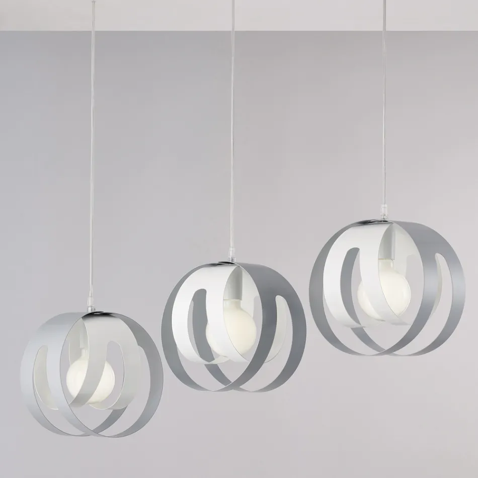 Luminária elegante em vidro e metal, fabricada na Itália para interiores sofisticados - Aries Viadurini