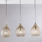 Luminária elegante em vidro e metal, fabricada na Itália para interiores sofisticados - Atlas Viadurini