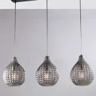 Luminária elegante em vidro e metal, fabricada na Itália para interiores sofisticados - Atlas Viadurini