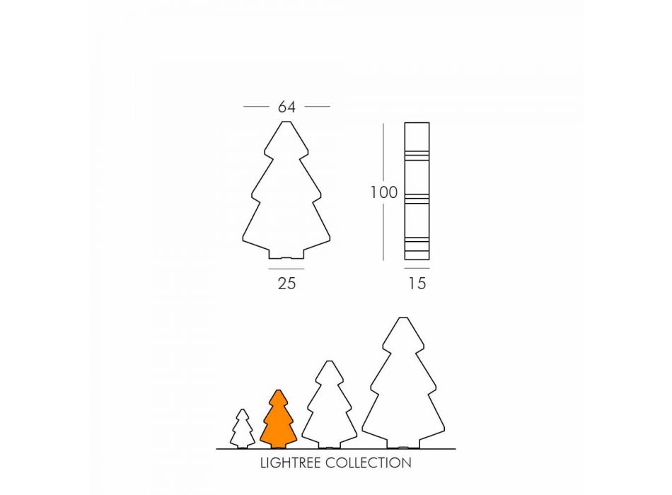 Lâmpada decorativa ao ar livre Slide Árvore de Natal Lightree feita na Itália Viadurini
