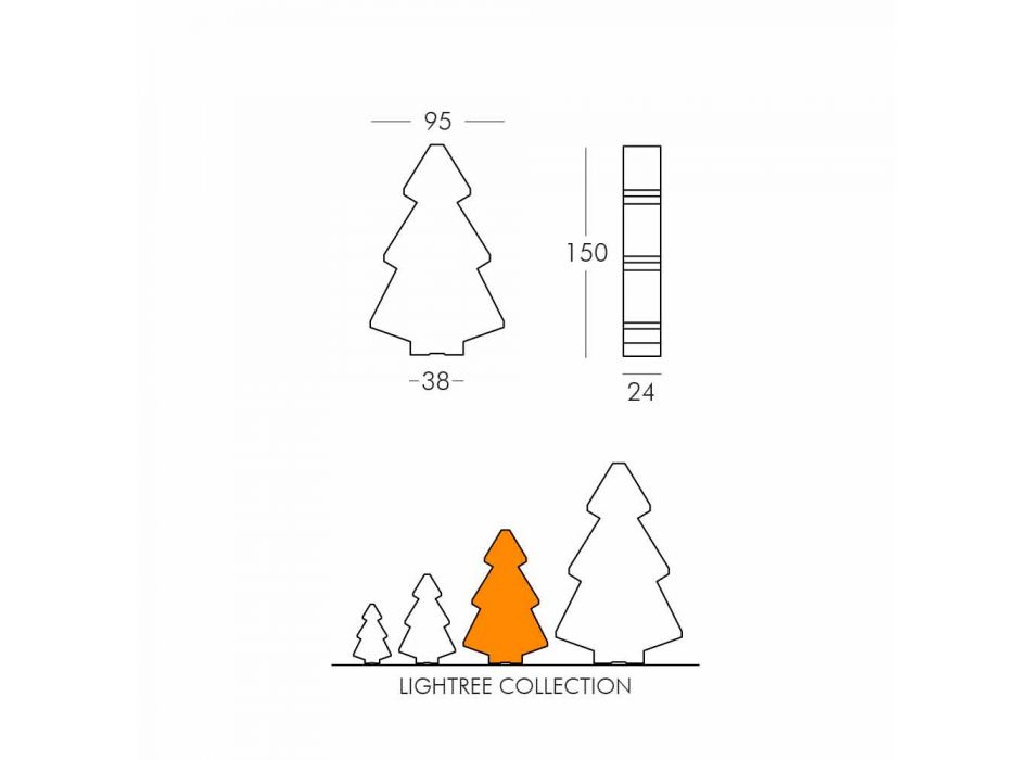 Lâmpada decorativa ao ar livre Slide Árvore de Natal Lightree feita na Itália Viadurini