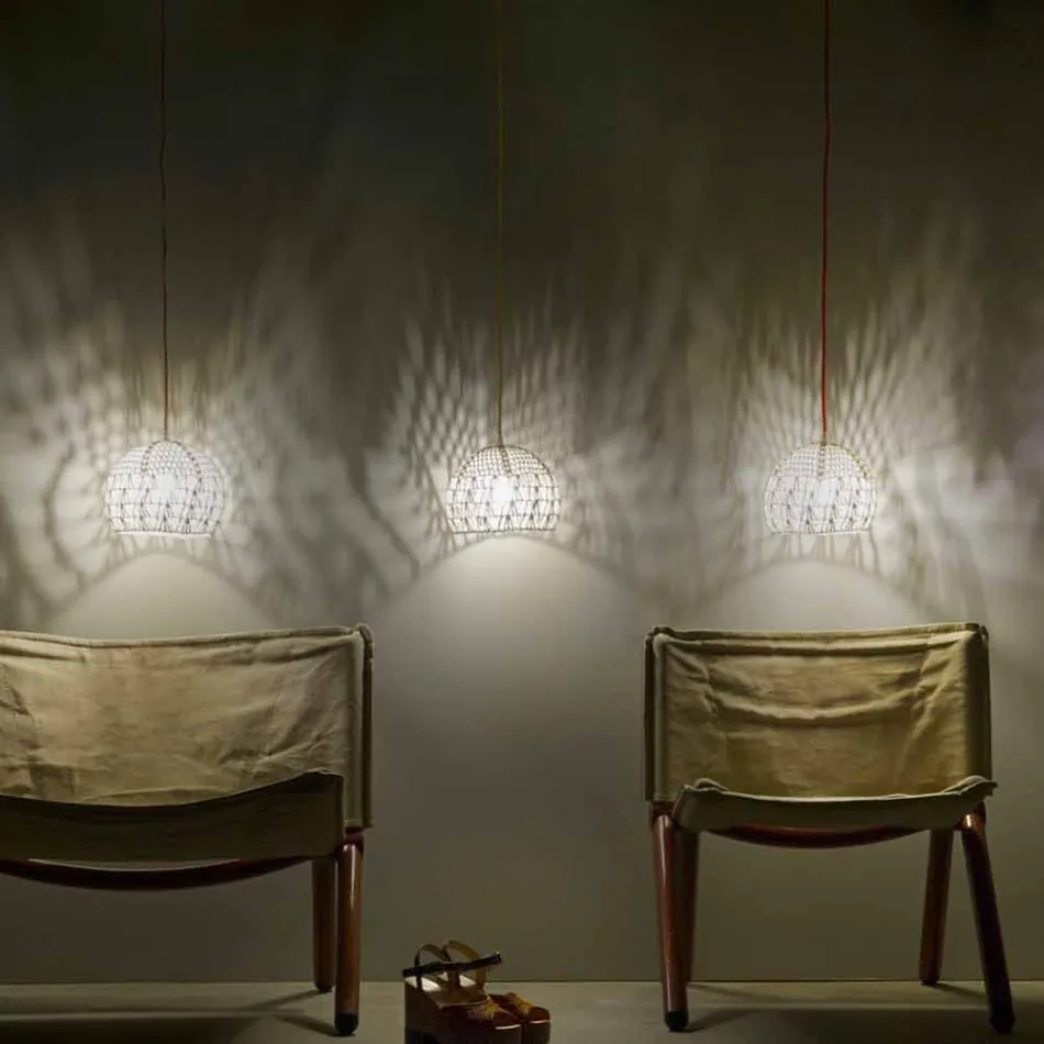 Lâmpada em algodão e viscose suspensa In-es.artdesign Modern texture Viadurini