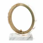 Candeeiro em Mármore Carrara Branco e Latão Fabricado na Itália 2 Dimensões - Nazife Viadurini