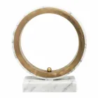 Candeeiro em Mármore Carrara Branco e Latão Fabricado na Itália 2 Dimensões - Nazife Viadurini