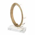 Candeeiro em Mármore Carrara Branco e Latão Fabricado na Itália 2 Dimensões - Nazife Viadurini