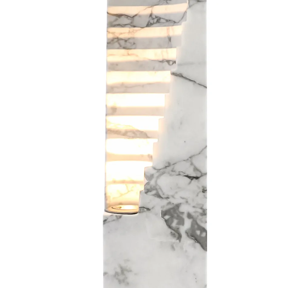 Candeeiro em Mármore Paonazzo e Diferentes Tamanhos Fabricado na Itália - Daichi Viadurini