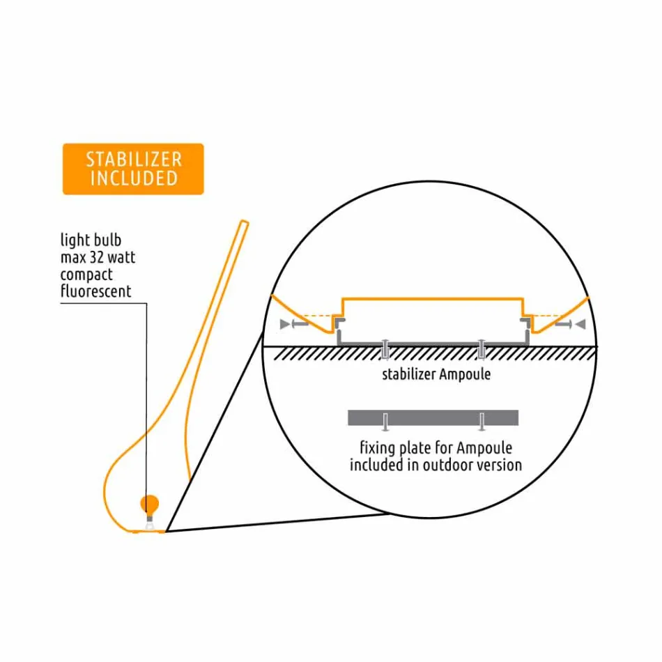 Candeeiro de plástico de design com vaso de flores luminoso - Ampola por Myyour Viadurini