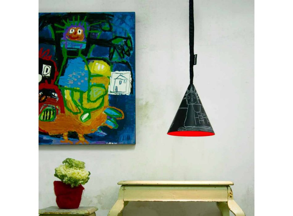Luminária pendente de resina In-es.artdesign Jazz Modern blackboard Viadurini