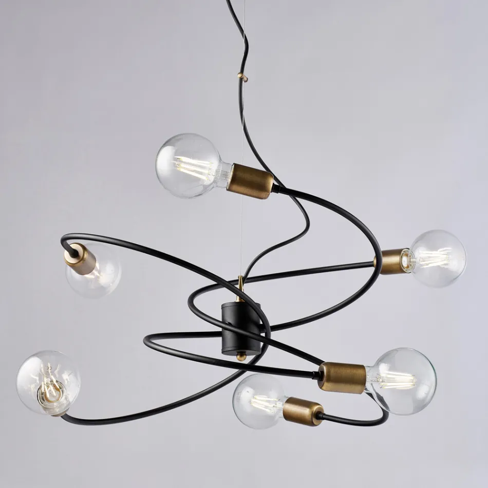 Luminária de vidro e metal fabricada na Itália para espaços sofisticados – Venere Viadurini