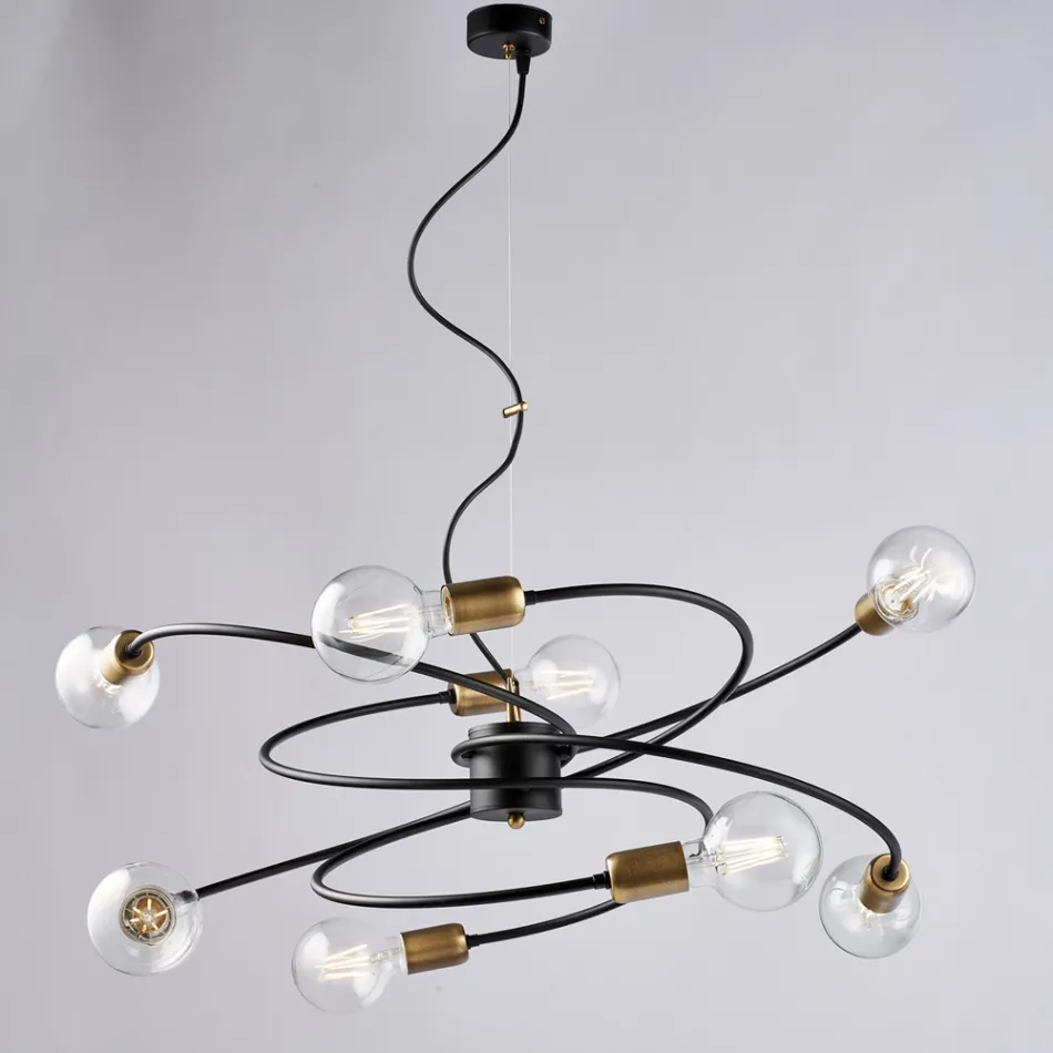 Luminária de vidro e metal fabricada na Itália para espaços sofisticados – Venere Viadurini