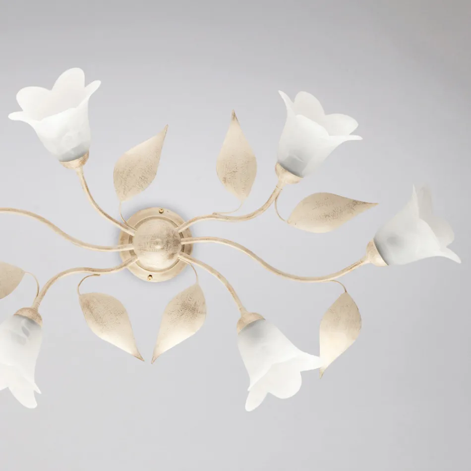 Fabricado na Itália, luminária de vidro e metal para ambientes elegantes – Sirio Viadurini