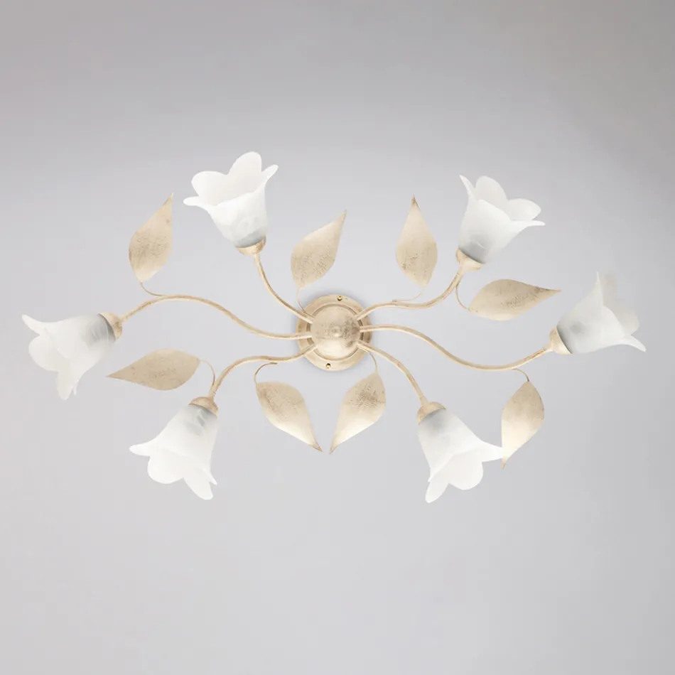 Fabricado na Itália, luminária de vidro e metal para ambientes elegantes – Sirio Viadurini