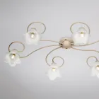 Fabricada na Itália, luminária de vidro e metal para interiores sofisticados – Cometa Viadurini