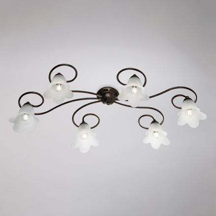 Fabricada na Itália, luminária de vidro e metal para interiores sofisticados – Cometa Viadurini