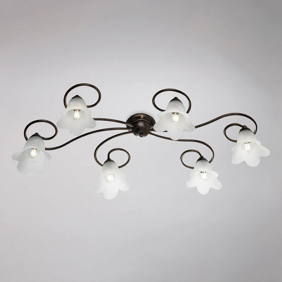 Fabricada na Itália, luminária de vidro e metal para interiores sofisticados – Cometa Viadurini