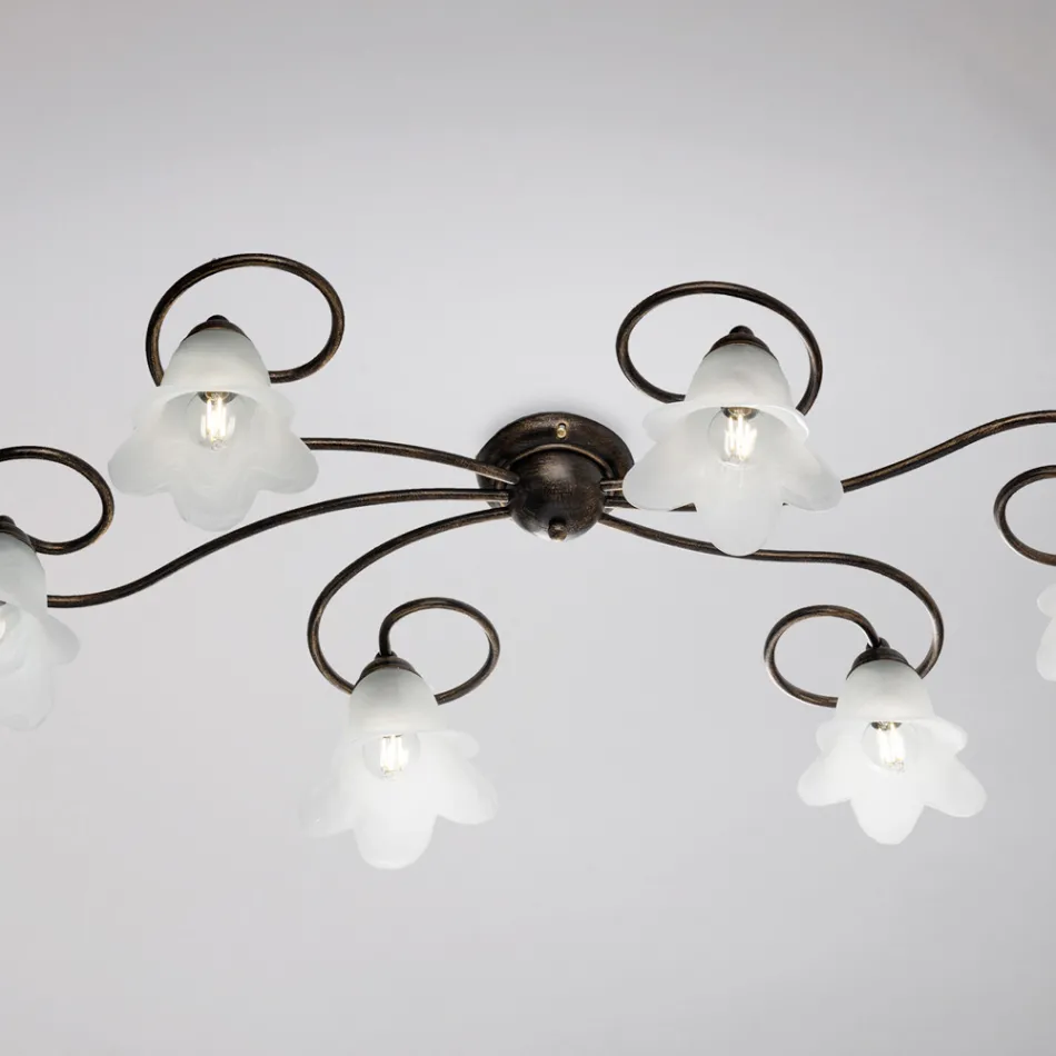 Fabricada na Itália, luminária de vidro e metal para interiores sofisticados – Cometa Viadurini