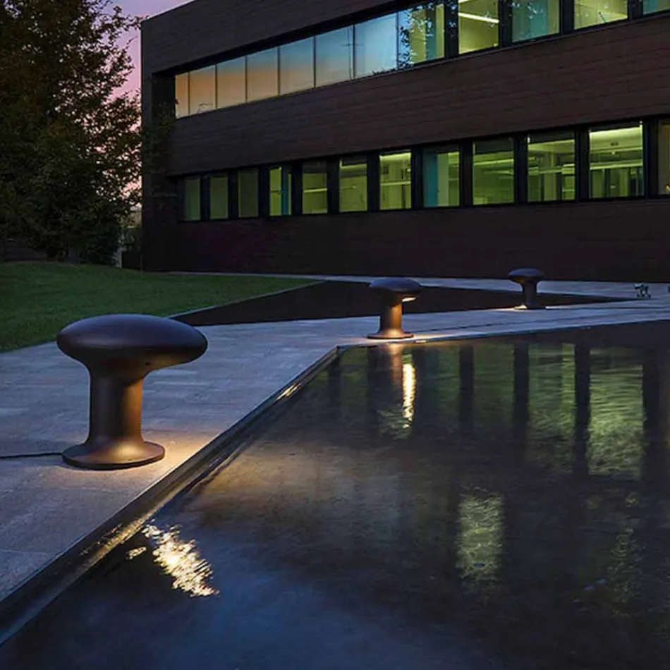 Lâmpada LED para jardim em design de ferro fundido cinza ou marrom - Bitta por Il Fanale Viadurini