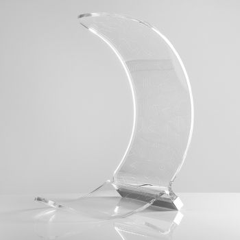 Abajur de mesa led em forma de lua de plástico decorado 2 tamanhos - Olluna