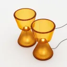 Luminária de mesa LED em vidro soprado de Murano, fabricada na Itália - Isola Viadurini