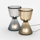 Luminária de mesa LED em vidro soprado de Murano, fabricada na Itália - Isola Viadurini