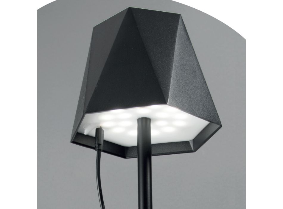 Candeeiro de mesa LED para toque ao ar livre em metal e carregamento USB - Villard Viadurini