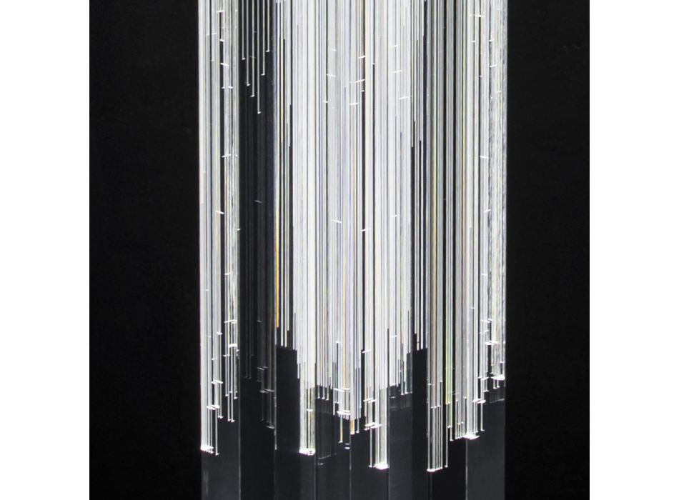 Candeeiro de chão de cristal LED de cetim acrílico tríptico - Crystol Viadurini