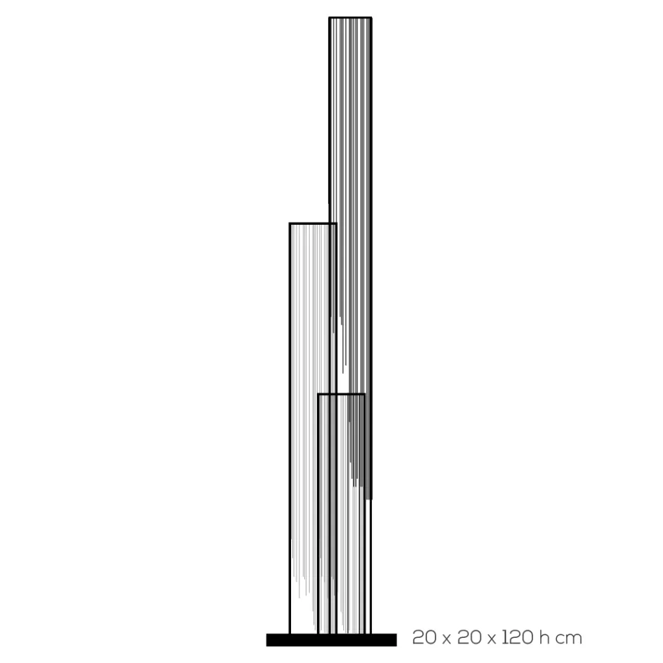 Candeeiro de chão de cristal LED de cetim acrílico tríptico - Crystol Viadurini