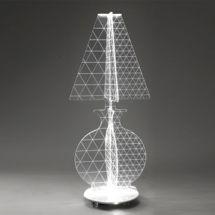 Candeeiro de pé moderno de plexiglass marcado a laser 3 tamanhos - Raissa Viadurini
