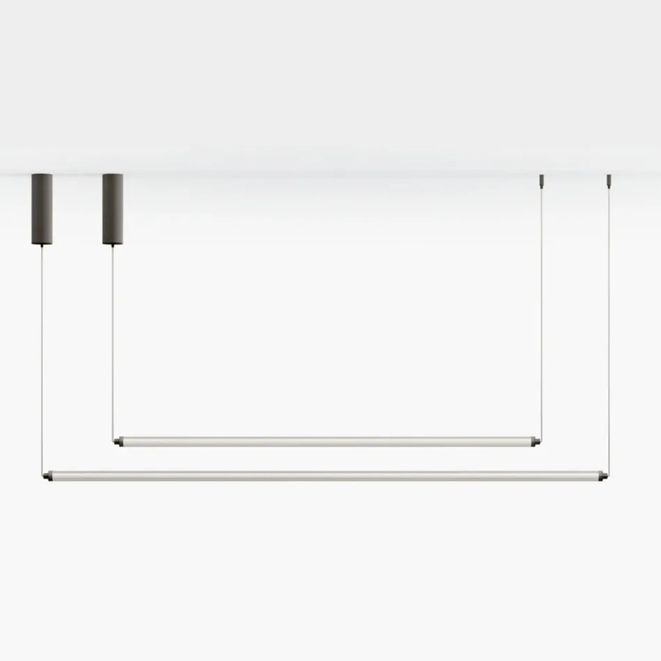 Luminária LED moderna em vidro canelado com design exclusivo, fabricada na Itália - Lys Viadurini